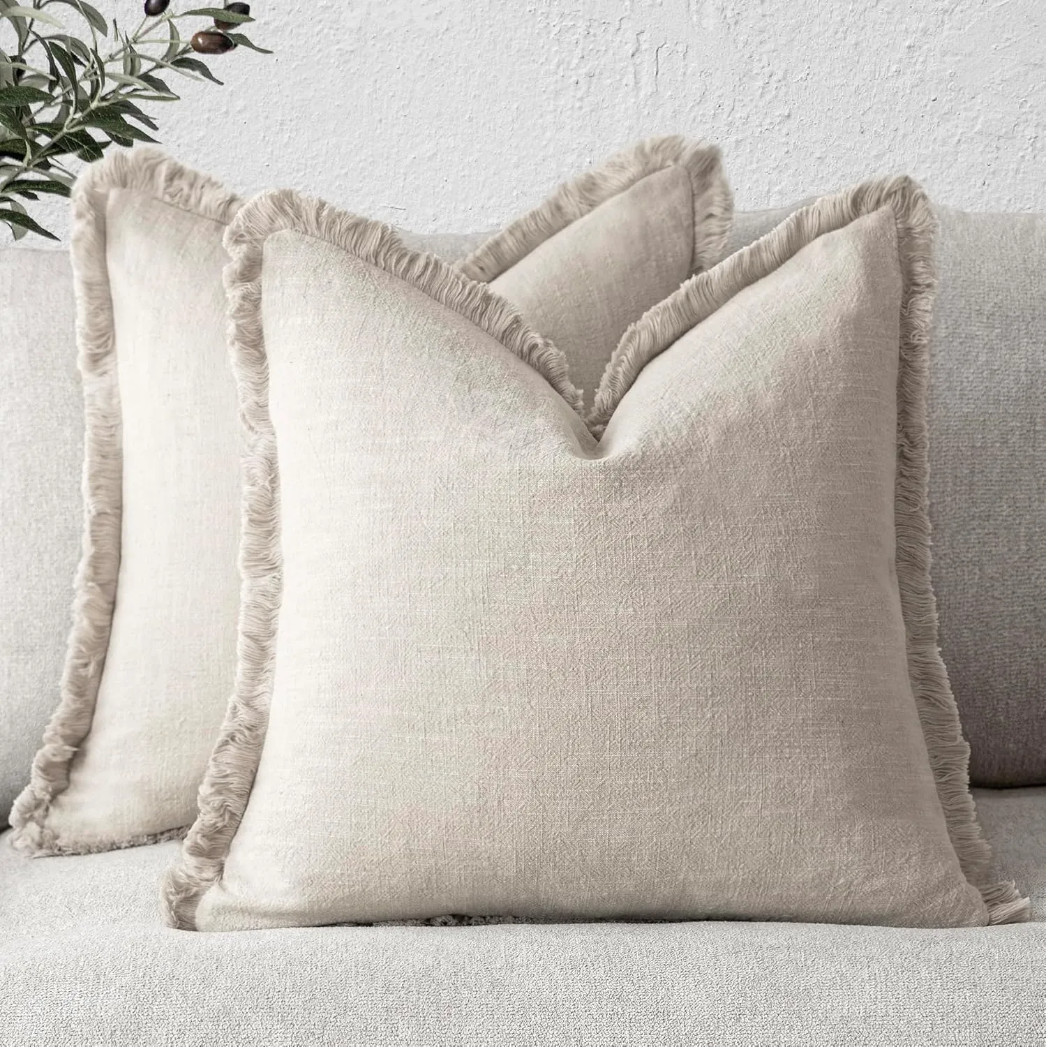 Housses de coussin en lin Foindtower